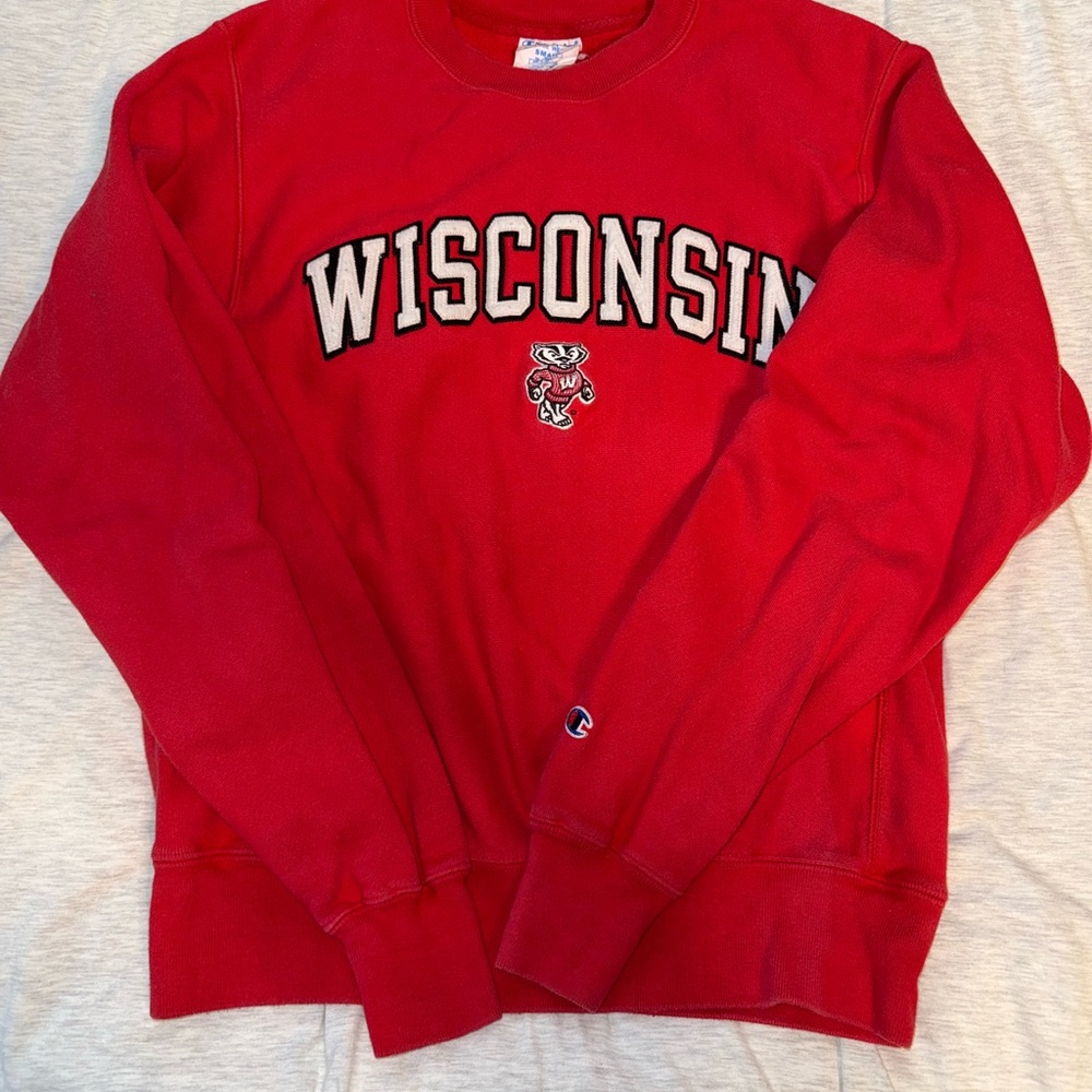 Champion Wisconsin Red Crewneck Sweater